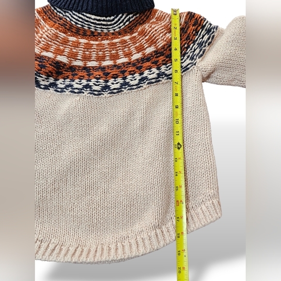 Madewell Fair Isle Turtleneck Alpaca Blend Pullover Sweater Long Sleeve Size L - Picture 6 of 12